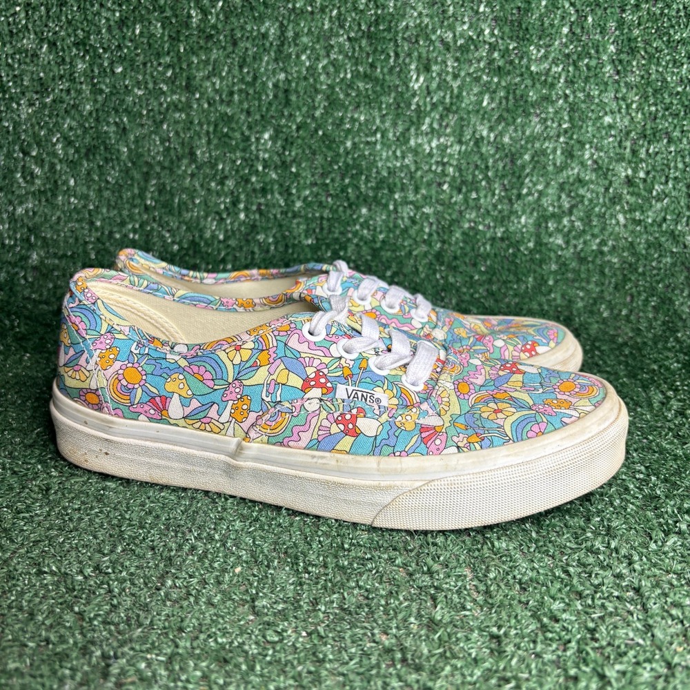 Vans Authentic Mushroom Floral Psychedelic Low Top Sneaker Multi Womens Sise 7.0